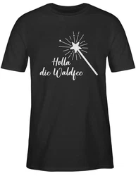 Shirtracer T-Shirt Holla die Waldfee Kostüm Lustige Sprüche Gelb/Silber/Weiß/Lila/Braun