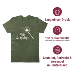 Shirtracer T-Shirt Holla die Waldfee Kostüm Lustige Sprüche Dunkelgrün/Gelb/Grün