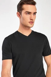 Next T-Shirt Slim Fit mit V-Ausschnitt Dunkelgrau/Grau