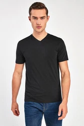 Next T-Shirt Slim Fit mit V-Ausschnitt Dunkelgrau/Grau