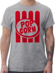 Shirtracer T-Shirt Popcorn Motiv Gelb/Grau