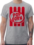 Shirtracer T-Shirt Popcorn Motiv Gelb/Grau