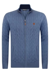 Jacey Quinn Cardigan Full Zip Cardigan Dunkelblau/Hellblau/Blau/Grau