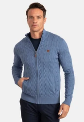 Jacey Quinn Cardigan Full Zip Cardigan Dunkelblau/Hellblau/Blau/Grau