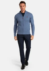 Jacey Quinn Cardigan Full Zip Cardigan Dunkelblau/Hellblau/Blau/Grau