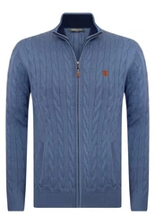 Jacey Quinn Cardigan Full Zip Cardigan Dunkelblau/Hellblau/Blau/Grau