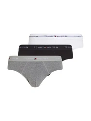 Tommy Hilfiger Underwear Slip 3P BRIEF DTM mit Logo-Elastikbund Grau/Hellgrau/Dunkelgrau