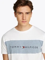 Tommy Hilfiger Underwear T-Shirt SS BLOCK LOGO Creme/Weiß/Hellblau