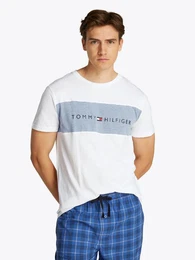 T-Shirt SS T-SHIRT BLOCK LOGO mit Farbeinsatz, mit Logoschriftzug