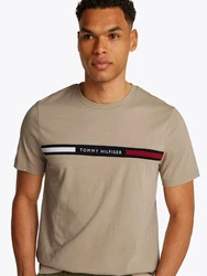 Tommy Hilfiger T-Shirt HILFIGER CHEST INSERT TEE Khaki/Beige