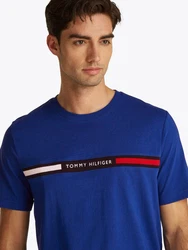 Tommy Hilfiger T-Shirt HILFIGER CHEST INSERT TEE Dunkelblau/Blau/Hellblau