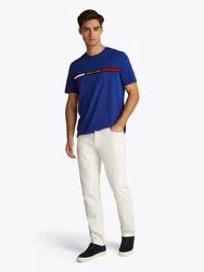Tommy Hilfiger T-Shirt HILFIGER CHEST INSERT TEE Dunkelblau/Blau/Hellblau