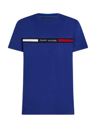 Tommy Hilfiger T-Shirt HILFIGER CHEST INSERT TEE Dunkelblau/Blau/Hellblau