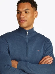 Tommy Hilfiger Strickjacke ESSENTIAL COTTON ZIP THRU Hellblau/Dunkelblau/Blau