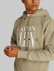Calvin Klein Jeans Hoodie Serif Font Graphic Hoodie Khaki/Dunkelgrün