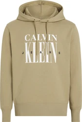 Calvin Klein Jeans Hoodie Serif Font Graphic Hoodie Khaki/Dunkelgrün