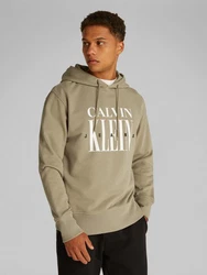 Calvin Klein Jeans Hoodie Serif Font Graphic Hoodie Khaki/Dunkelgrün