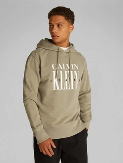 Calvin Klein Jeans Hoodie Serif Font Graphic Hoodie