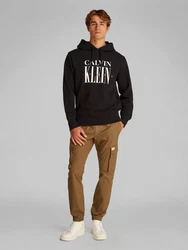 Calvin Klein Jeans Hoodie Serif Font Graphic Hoodie Schwarz/Blau