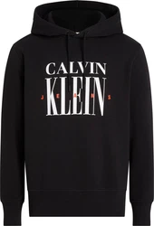 Calvin Klein Jeans Hoodie Serif Font Graphic Hoodie Schwarz/Blau