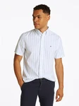 Tommy Hilfiger Kurzarmhemd FLEX POPLIN STP SHIRT Weiß/Creme/Hellblau