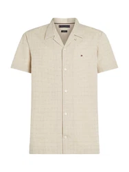 Tommy Hilfiger Kurzarmhemd COTTON LINEN DOBBY SS RF SHIRT Khaki/Beige