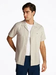 Tommy Hilfiger Kurzarmhemd COTTON LINEN DOBBY SS RF SHIRT Khaki/Beige