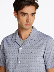 Tommy Hilfiger Kurzarmhemd COTTON LINEN DOBBY SS RF SHIRT Blau/Hellblau