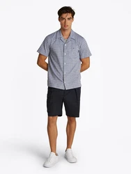Tommy Hilfiger Kurzarmhemd COTTON LINEN DOBBY SS RF SHIRT Blau/Hellblau