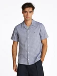 Tommy Hilfiger Kurzarmhemd COTTON LINEN DOBBY SS RF SHIRT Blau/Hellblau