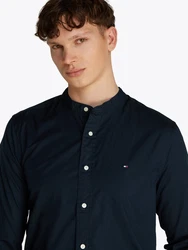 Tommy Hilfiger Langarmhemd FLEX POPLIN SOLID MAO RF SHIRT Dunkelblau/Hellblau