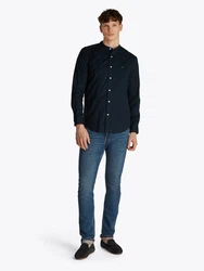 Tommy Hilfiger Langarmhemd FLEX POPLIN SOLID MAO RF SHIRT Dunkelblau/Hellblau