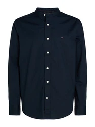 Tommy Hilfiger Langarmhemd FLEX POPLIN SOLID MAO RF SHIRT Dunkelblau/Hellblau