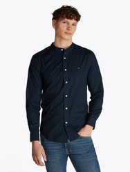 Tommy Hilfiger Langarmhemd FLEX POPLIN SOLID MAO RF SHIRT Dunkelblau/Hellblau