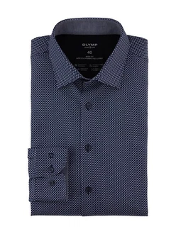 OLYMP Businesshemd 24/7 Level 5 Jersey Dunkelblau/Hellblau