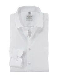 OLYMP Businesshemd Level 5 Weiß/Creme/Grau/Dunkelblau