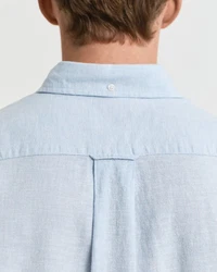 Gant Kurzarmhemd REG COTTON LINEN SS SHIRT Hellblau/Blau