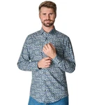 VENTI Businesshemd Print Blau/Hellblau