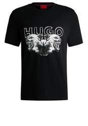 HUGO T-Shirt Durro Braun/Schwarz/Gelb