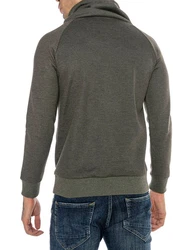 RedBridge Sweatshirt mit Schalkragen Dunkelgrün/Khaki/Grau