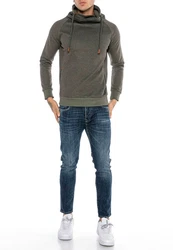 RedBridge Sweatshirt mit Schalkragen Dunkelgrün/Khaki/Grau