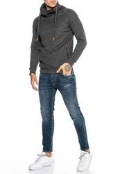 RedBridge Sweatshirt mit Schalkragen Dunkelgrau/Grau