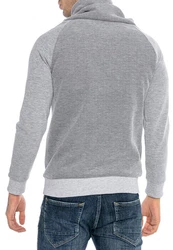 RedBridge Sweatshirt mit Schalkragen Grau/Hellgrau/Braun/Dunkelgrau