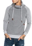 RedBridge Sweatshirt mit Schalkragen Grau/Hellgrau/Braun/Dunkelgrau