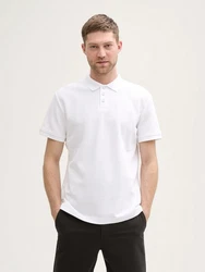 TOM TAILOR Poloshirt Jersey Weiß/Creme