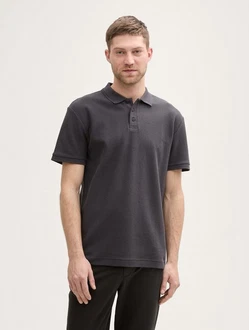 TOM TAILOR Poloshirt Jersey Dunkelgrau/Hellgrau/Grau TOM TAILOR Poloshirt Jersey Dunkelgrau/Hellgrau/Grau