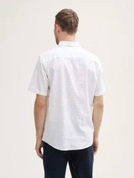 TOM TAILOR Kurzarmhemd Regular Fit Weiß/Creme/Rot