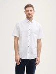 TOM TAILOR Kurzarmhemd Regular Fit Weiß/Creme/Rot