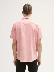 TOM TAILOR Kurzarmhemd Regular Fit Rosa/Rot