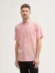 TOM TAILOR Kurzarmhemd Regular Fit Rosa/Rot